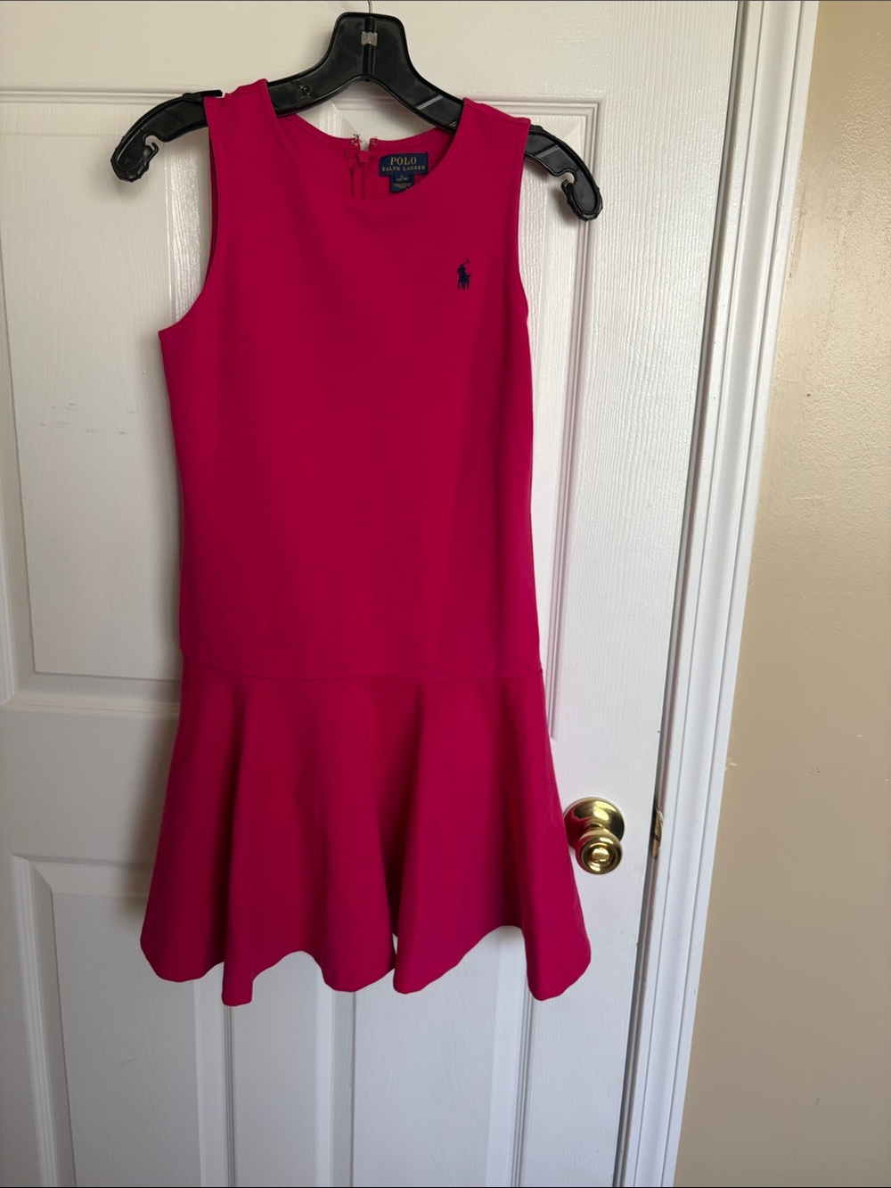 Ralph Lauren Hot Pink Sleeveless Drop-Waist Polo Dress